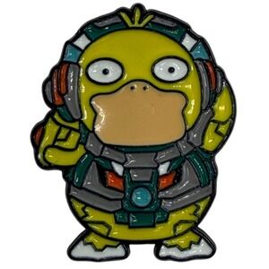 Pokemon Psyduck Enamel Pin With Headphones And Armor Design